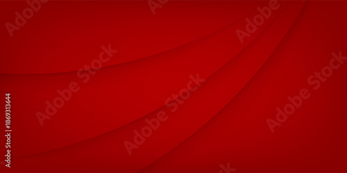 Elegant Abstract Red Background with Smooth Curved Layers and Modern Design