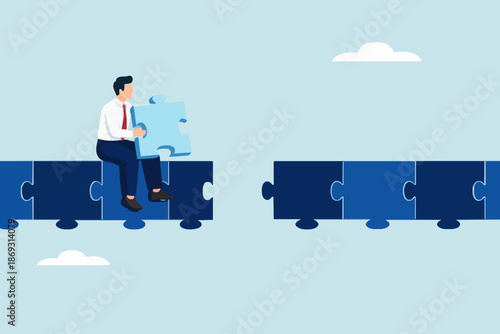 Business Man With Puzzle Piece