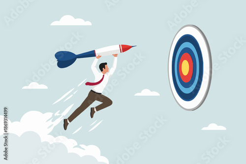 Man Flying With A Dart