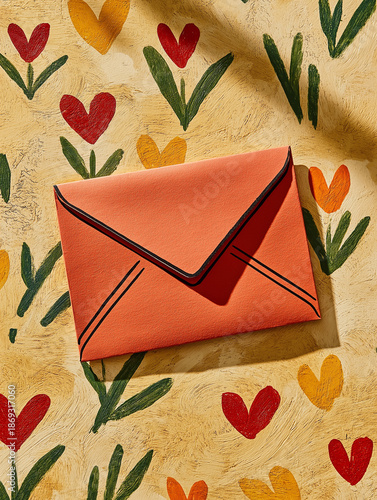 Envelop of Affection: A close-up shot of a delicate envelope, embodies the heartfelt essence of correspondence.