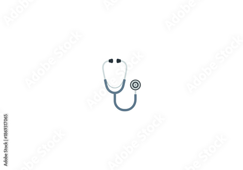 Vector Ilustration Concept Medical stethoscope with gray tubing, silver earpieces, and a black diaphragm, essential diagnostic tool.