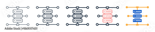 Data Network different style icons set vector illustration. 