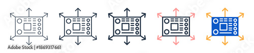 Accelerometer Sensor different style icons set vector illustration. 