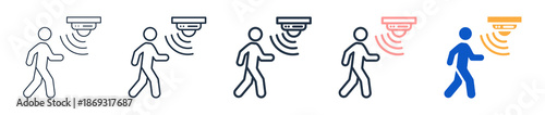 Motion Sensor different style icons set vector illustration. 