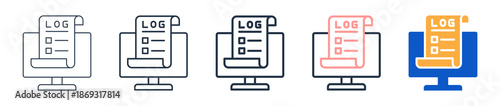Data Logging different style icons set vector illustration. 