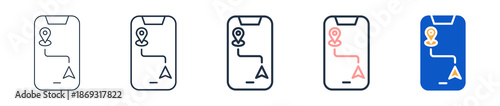 Device Tracking different style icons set vector illustration. 