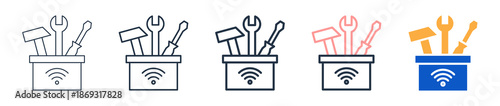 Smart Tool different style icons set vector illustration. 