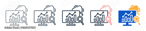 Iot Analytics different style icons set vector illustration. 