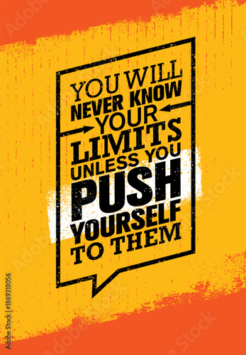 Push Yourself Limits Yellow Typography