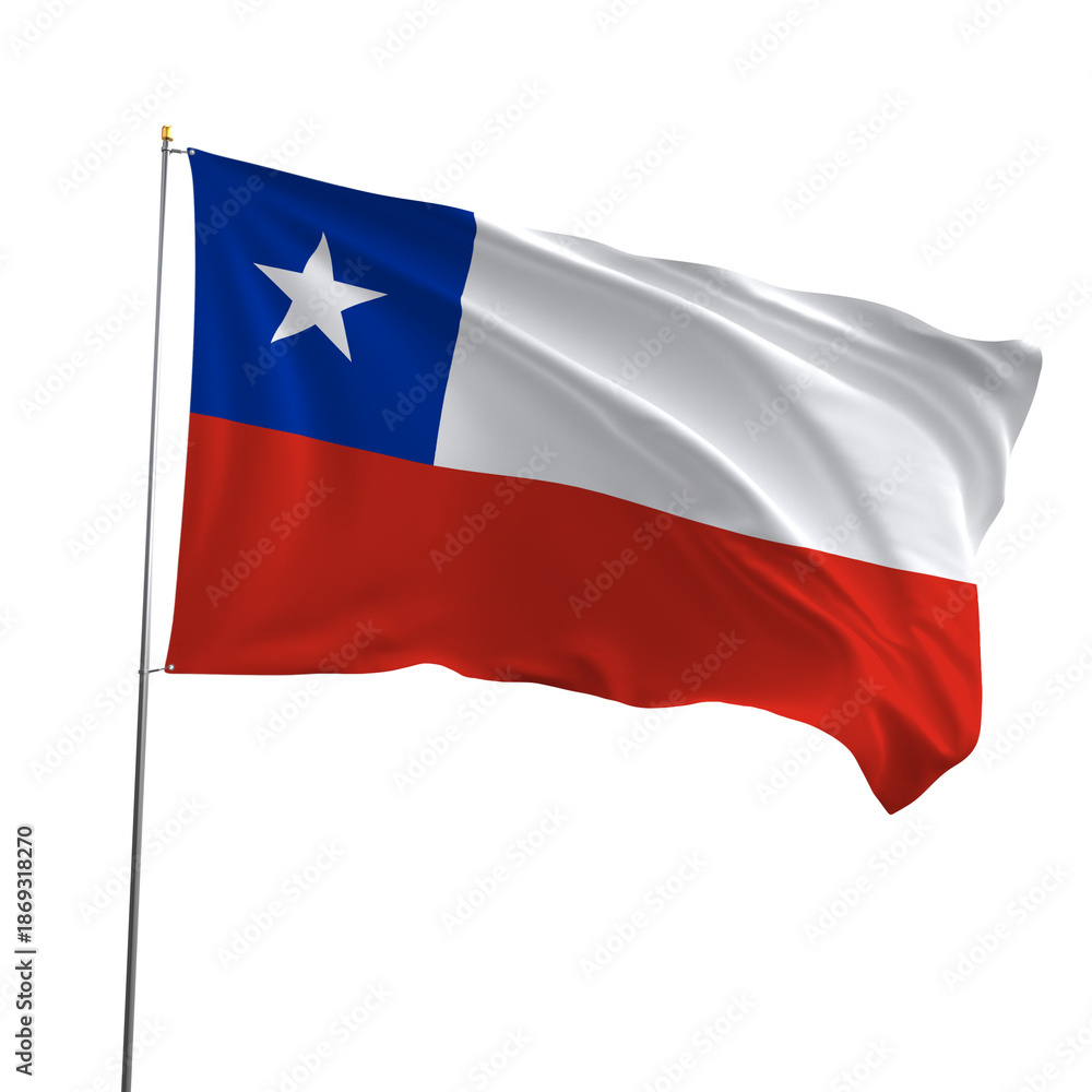 Naklejka premium Flag of Chile on Transparent Background