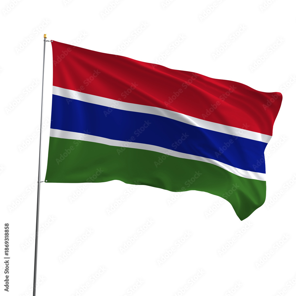 Obraz premium Flag of Gambia on Transparent Background