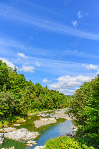 北海道 芦別川 の三段滝
