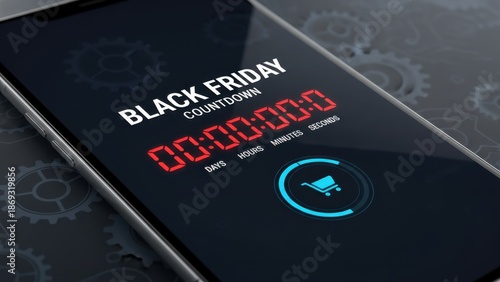 Modern smartphone displaying an urgent Black Friday countdown timer at zero for massive online sales