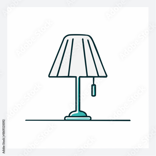 Table Lamp Line Art Vector Illustration for Interior Design