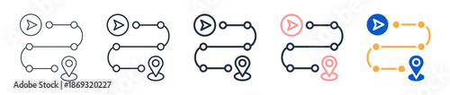 Roadmap different style icons set vector illustration. 