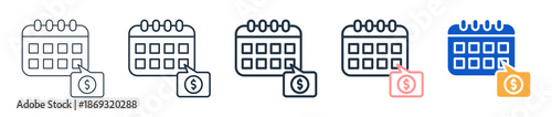 Monthly Payment different style icons set vector illustration. 