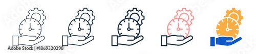Time Management different style icons set vector illustration. 
