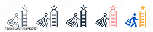 Career Path different style icons set vector illustration. 