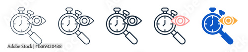 Time Tracking different style icons set vector illustration. 