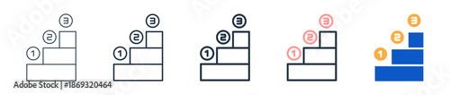 Steps different style icons set vector illustration. 