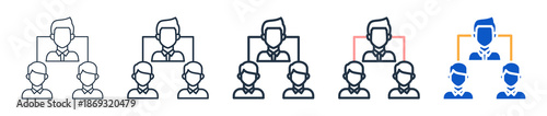 Team Structure different style icons set vector illustration. 