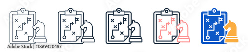 Tactics different style icons set vector illustration. 