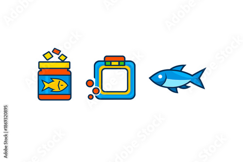 Fish food and fish icons