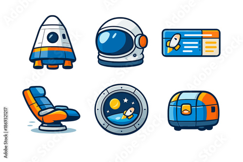 Space travel icons