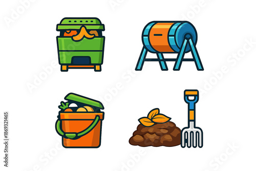 Composting and Gardening Icons