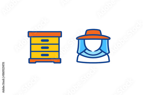 Beehive and Beekeeper Icon