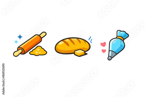 Baking icons with stylized elements