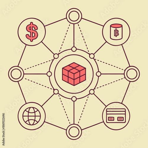 Web3 Platform Vector Illustration – Decentralized Application Technology Concept