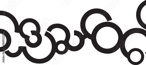 Black and white chain link design on plain background