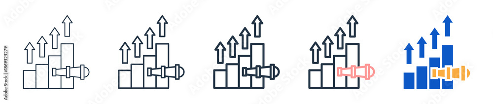 Φωτογραφία Vision Growth different style icons set vector illustration.