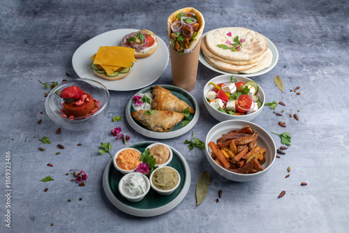 meal has a dinner on a table