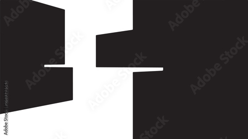 Geometric shapes in black and white abstract design