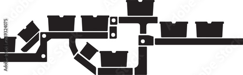 Industrial Pipe System with Valves and Fittings
