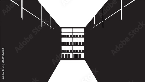 Monochromatic Cityscape with Modern Architecture