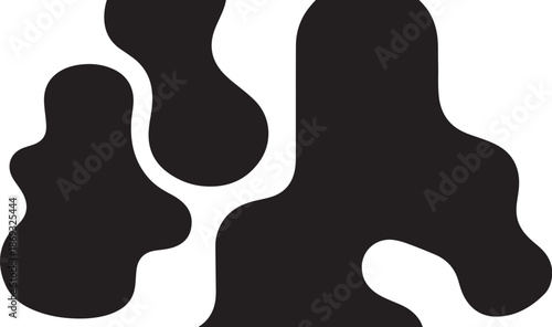 Abstract Black Shapes on White Background