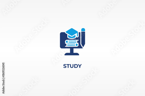 Study vector, icon or logo sign isolated symbol illustration