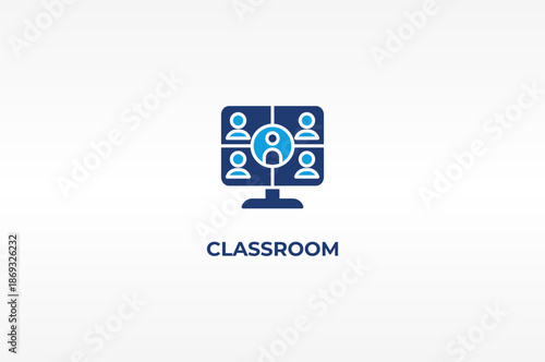 Classroom vector, icon or logo sign isolated symbol illustration