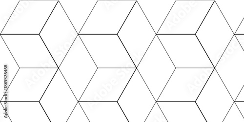 Abstract black square line hexagons seamless hexagon polygonal pattern background. vector seamless creative pattern bright white abstract honeycomb background.