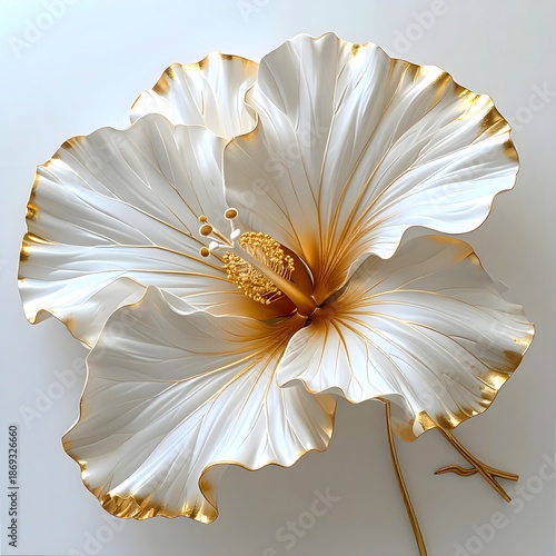 Modern luxury hibiscus flower wall art high resolution photo