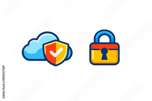 Cloud Security and Padlock Icons