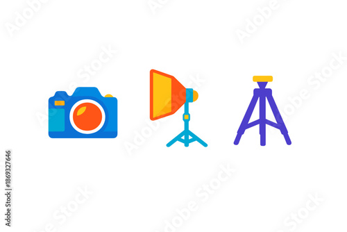Photography icons on a gradient background