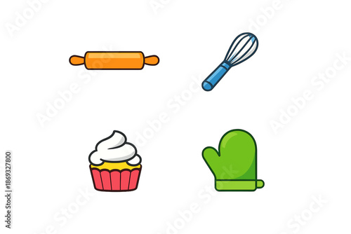 Baking Icons on Gradient Background