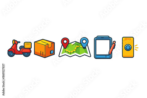 Delivery service icons set