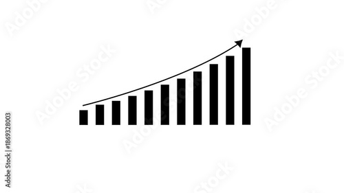 Arrow up business graph icon animation. Increasing business growth chart animation. Going up business graph concept.