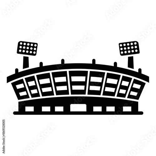 Sports Stadium Icon – Arena with Floodlights Symbol for Games, Events & Team Design