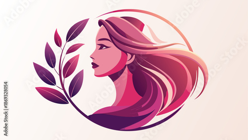 Silhouette of a woman with flowing hair